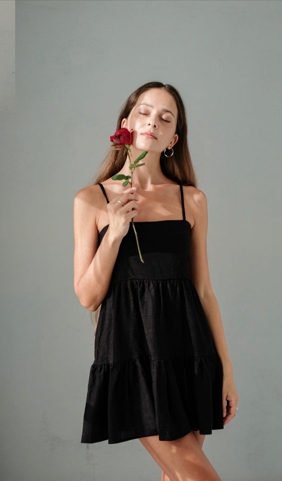 black marcia mini dress Marcia Mini Dress Black / White main image 1