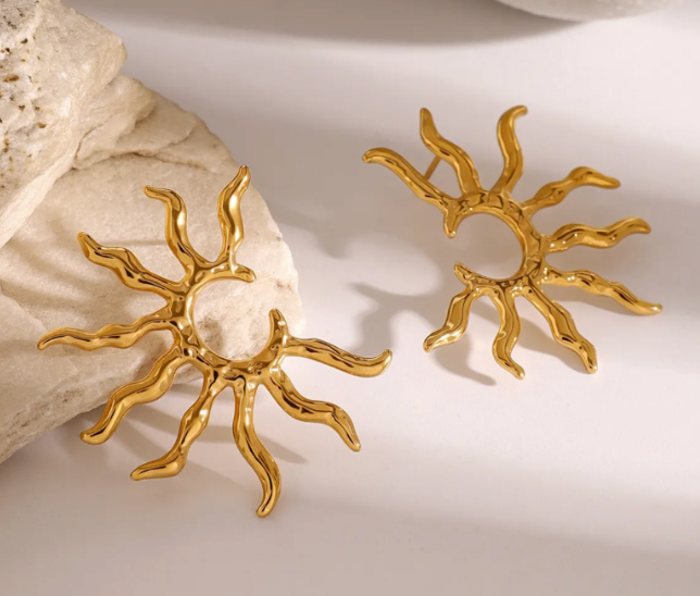 EARRING - SUN HOOPS GOLD